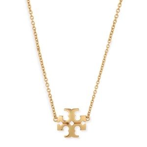 TORY BURCH • Gold Kira Logo Charm Pendant Necklace